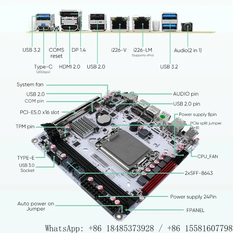 Nas Motherboard 8 Sata Mini Itx - LGA1700 Q670 Mini ITX NAS Mainboard