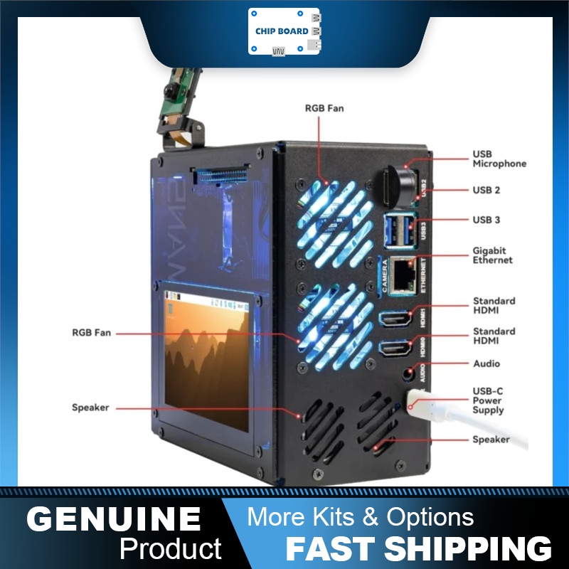 Raspberry Pi 5 8Gb Board - Pironman 5 Pro Max Case for